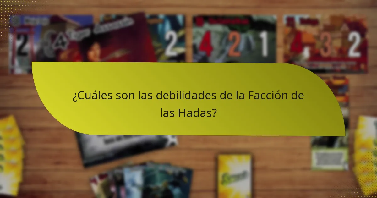 ¿Cuáles son las debilidades de la Facción de las Hadas?