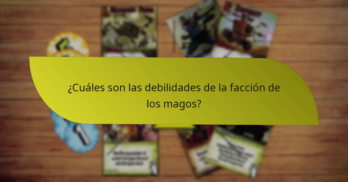 ¿Cuáles son las debilidades de la facción de los magos?