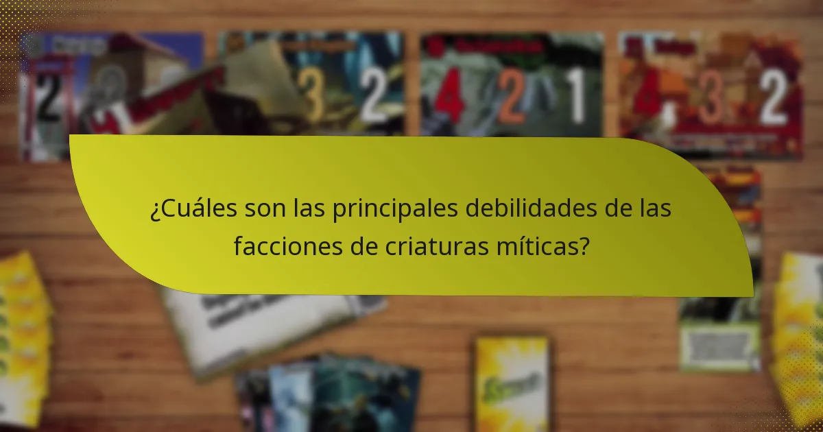 ¿Cuáles son las principales debilidades de las facciones de criaturas míticas?