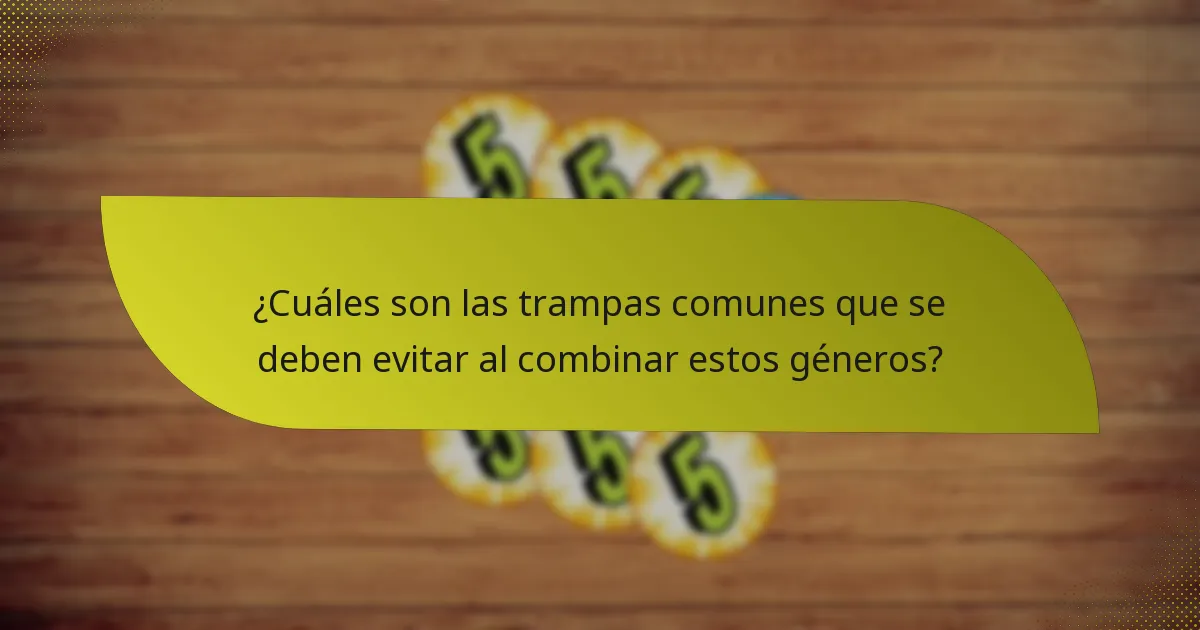 ¿Cuáles son las trampas comunes que se deben evitar al combinar estos géneros?